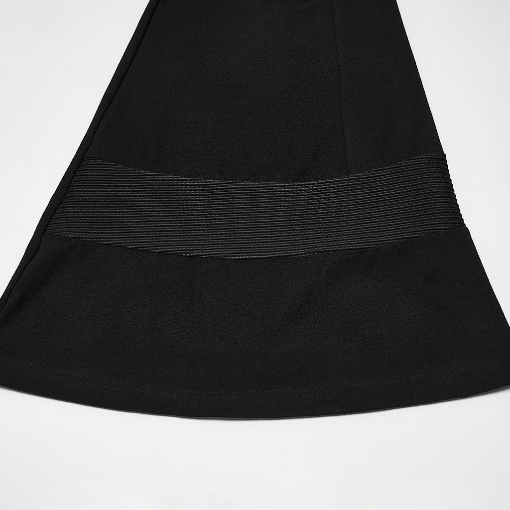 Pantalón Acampanado Punk Negro con Flecos y Correas de Hebilla - Punk Rave, foto 9 de 10