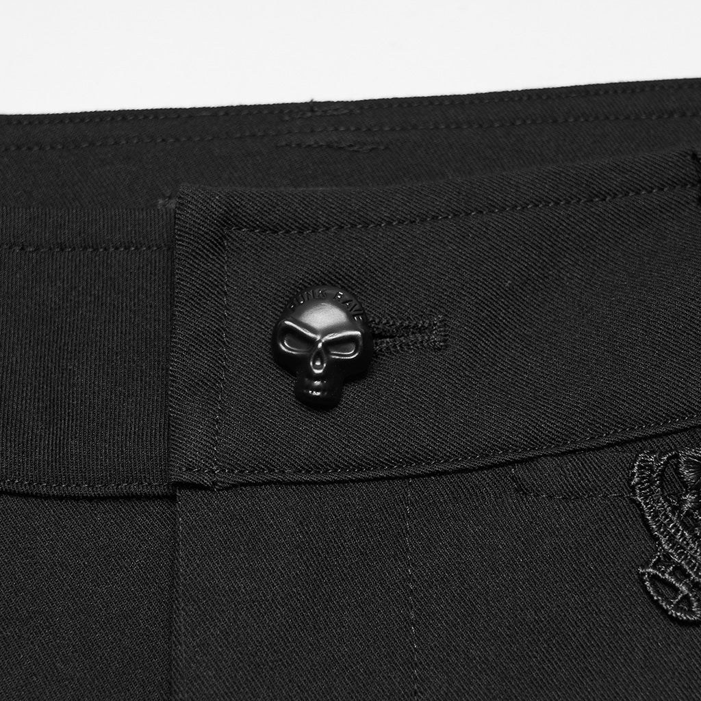 Botón negro en forma de calavera de la cinturilla