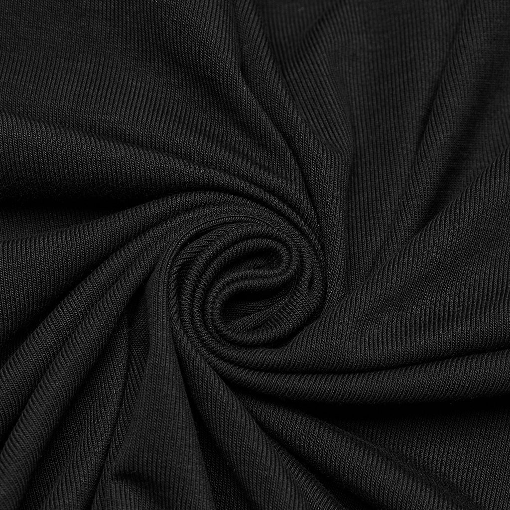 Tejido negro de lyocell elástico del cuerpo de la camiseta