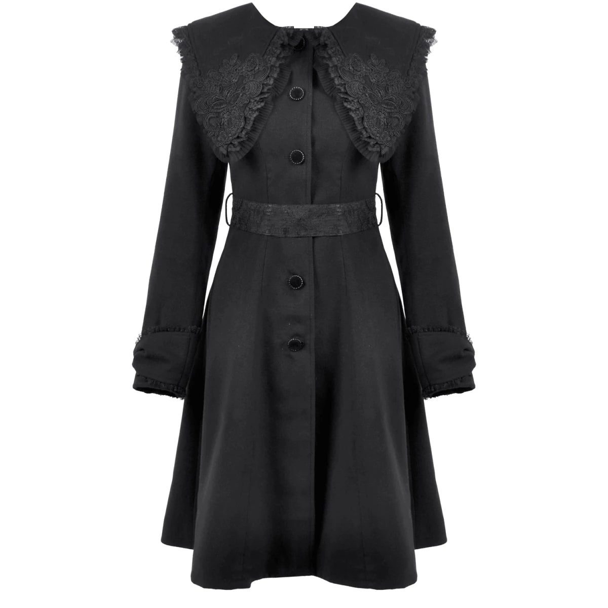 Abrigo de Botonadura Frontal y Gran Cuello - Crazyinlove