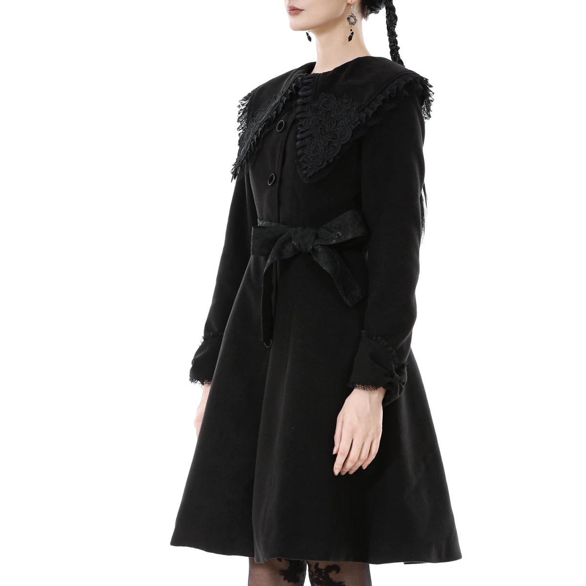 Abrigo de Botonadura Frontal y Gran Cuello - Crazyinlove