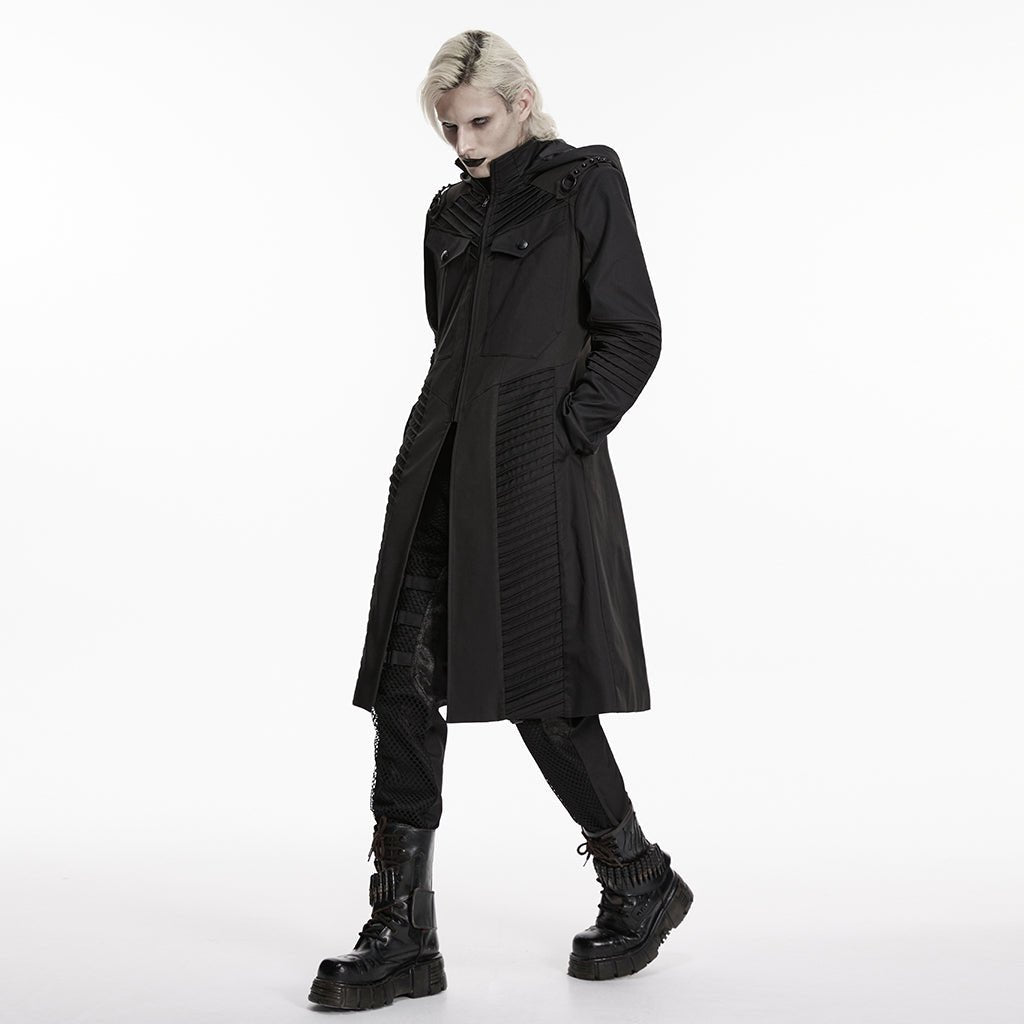 Abrigo Largo Hombre Techwear con Capucha Táctico - Crazyinlove