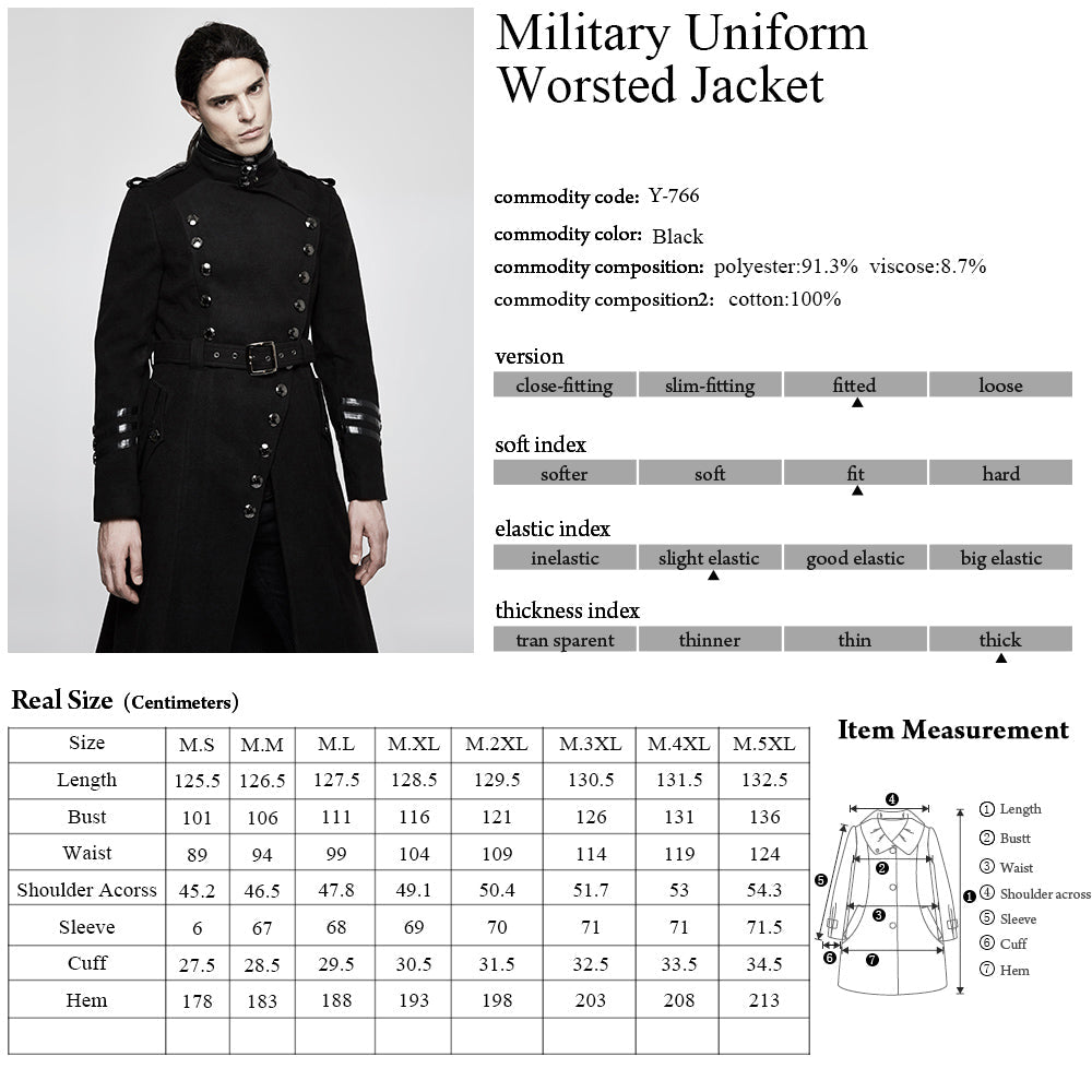 Abrigo Militar Gótico Largo Hombre - Crazyinlove