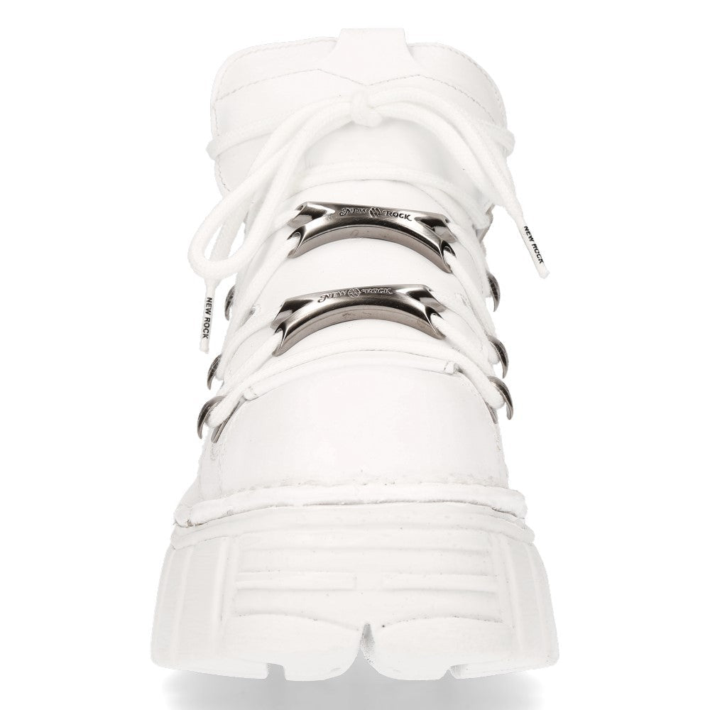 Bambas New Rock Blancas de Piel con Plataforma Rock - Crazyinlove