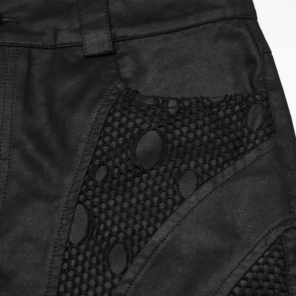Bermudas Negras con Rejilla y Tachuelas - Crazyinlove