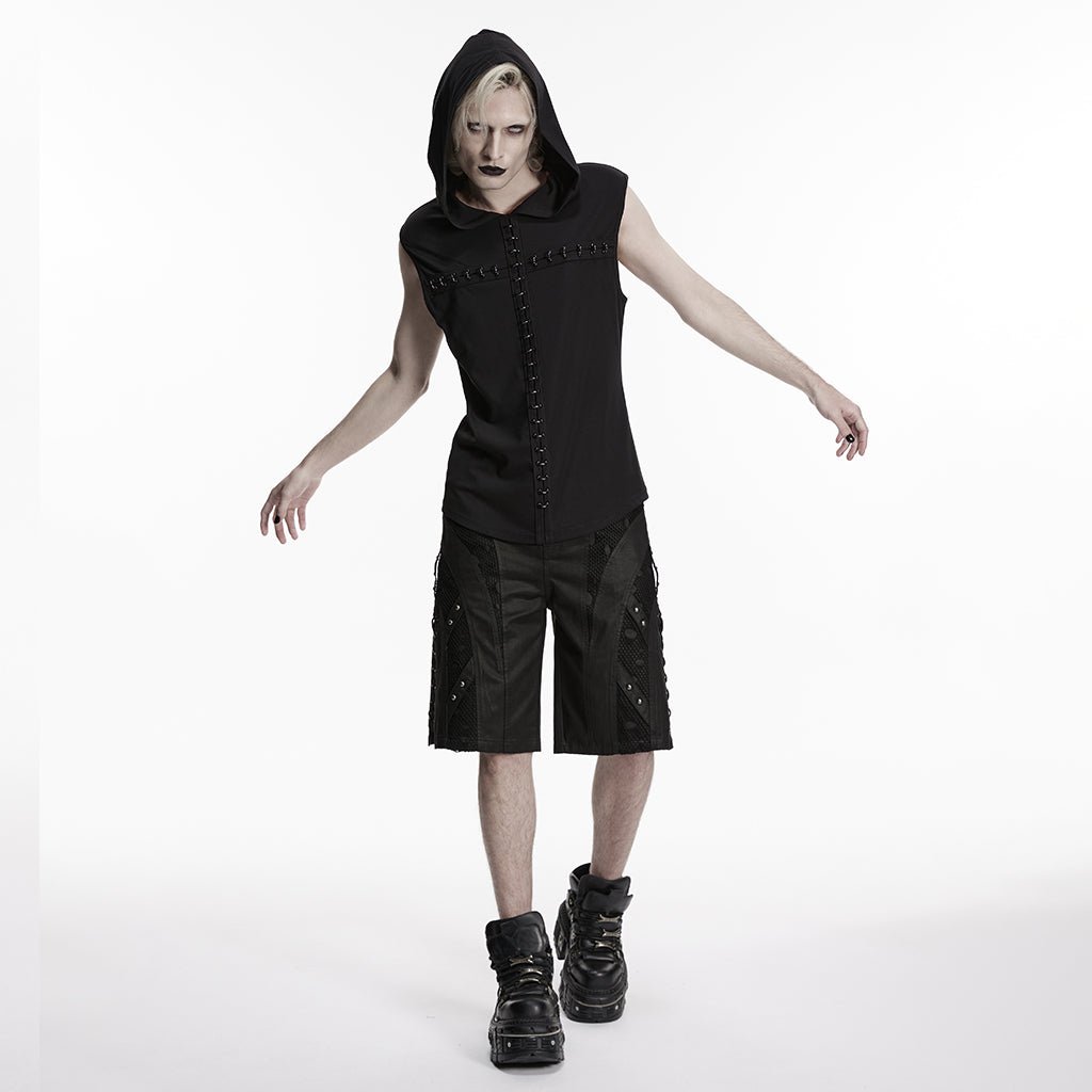 Bermudas Negras con Rejilla y Tachuelas - Crazyinlove