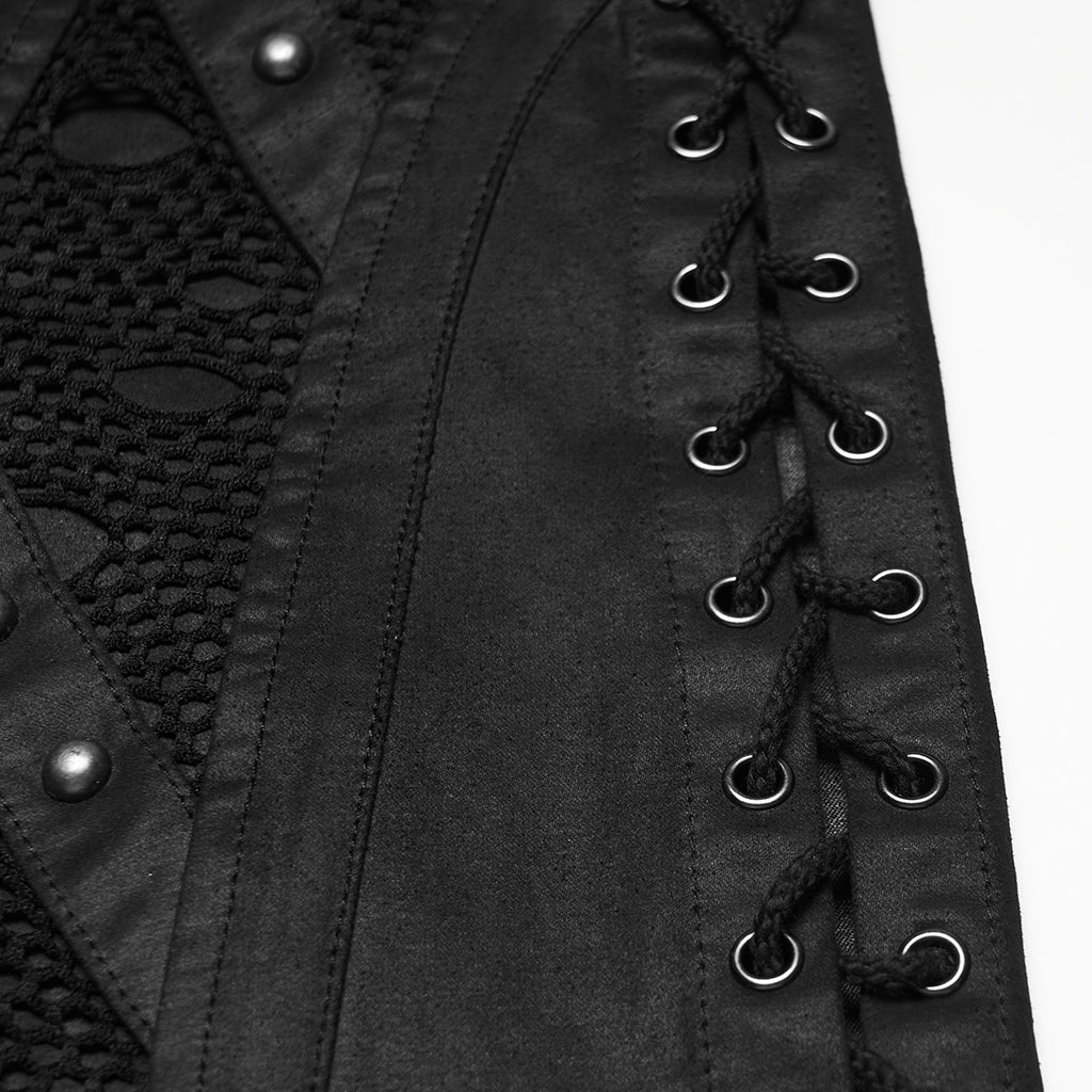 Bermudas Negras con Rejilla y Tachuelas - Crazyinlove