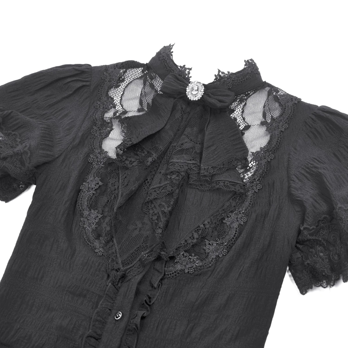 Blusa Gótica Victoriana de Encaje con Camafeo - Crazyinlove