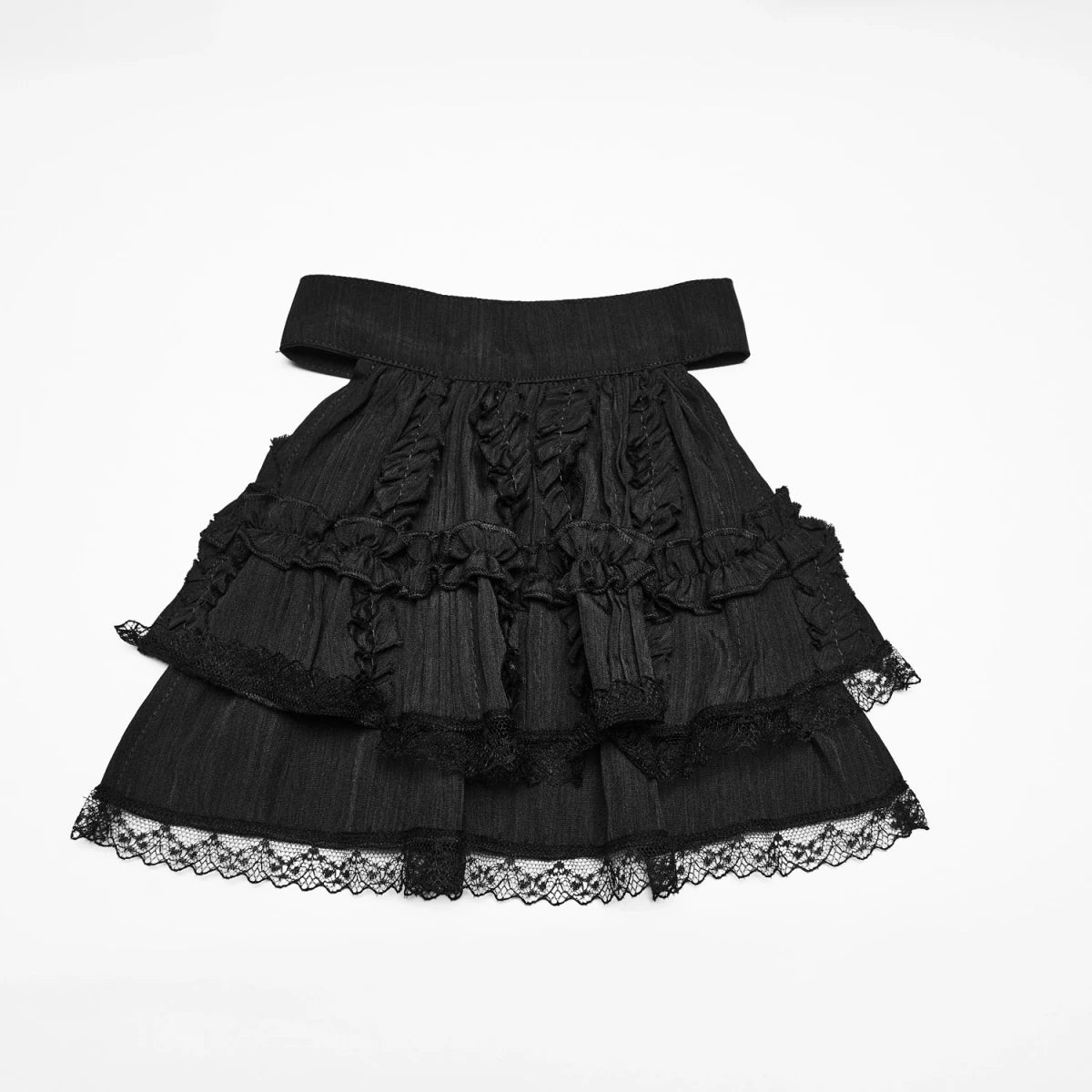 Blusa Victoriana Negra con Chorrera y Lazada en la Espalda - Crazyinlove