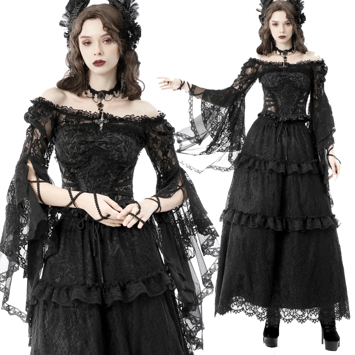 Bolero de Encaje Floral con Mangas Acampanadas - Crazyinlove