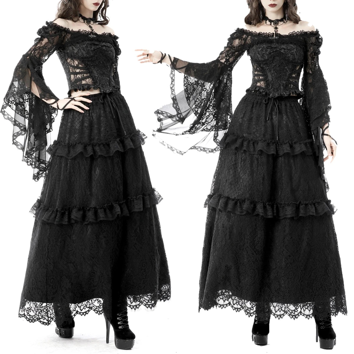 Bolero de Encaje Floral con Mangas Acampanadas - Crazyinlove