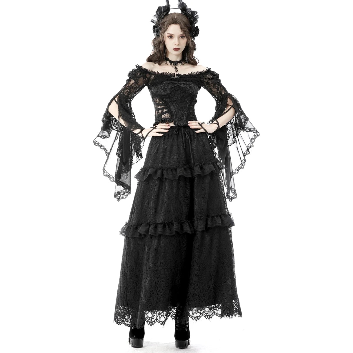 Bolero de Encaje Floral con Mangas Acampanadas - Crazyinlove