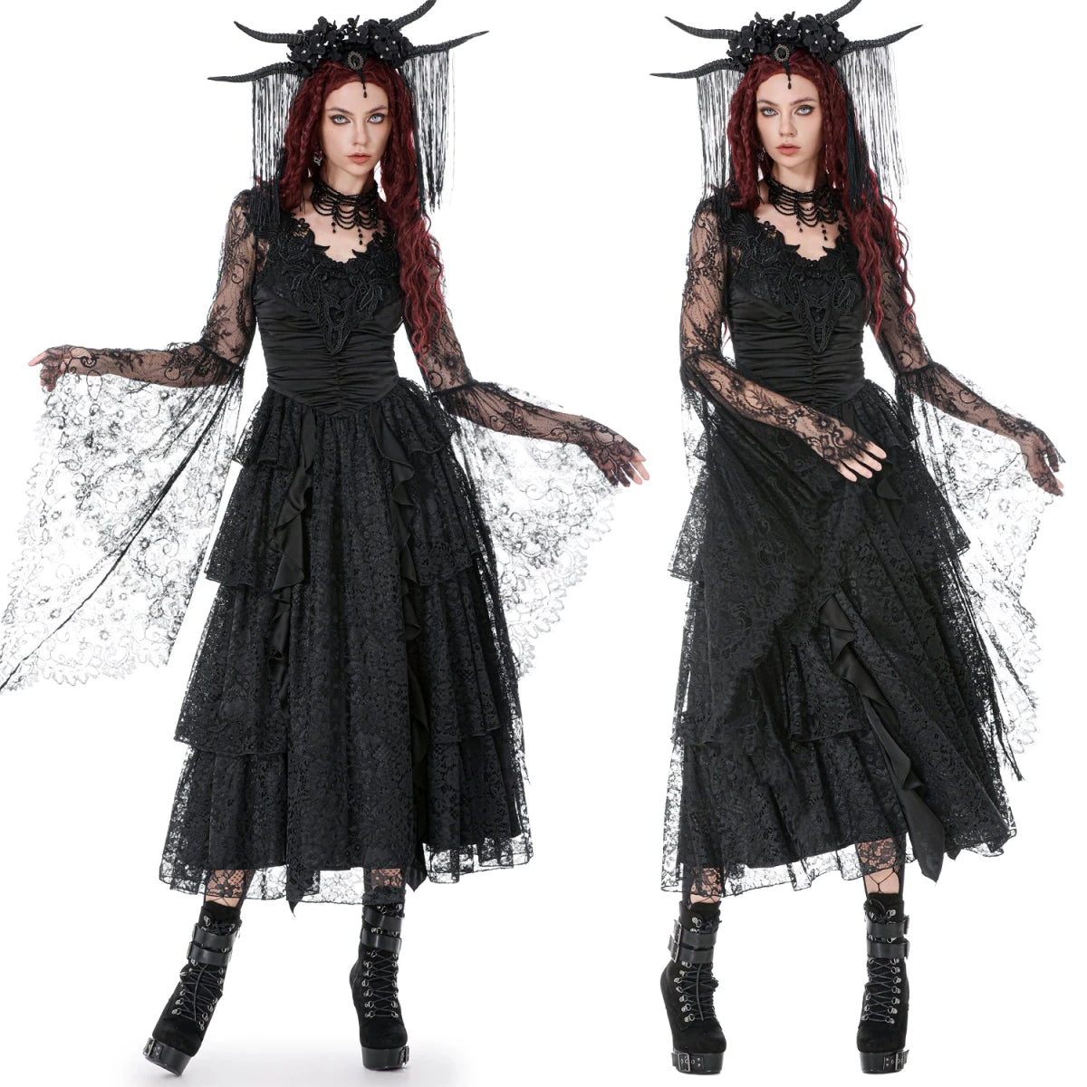 Bolero de Encaje Negro con Mangas Acampanadas - Crazyinlove