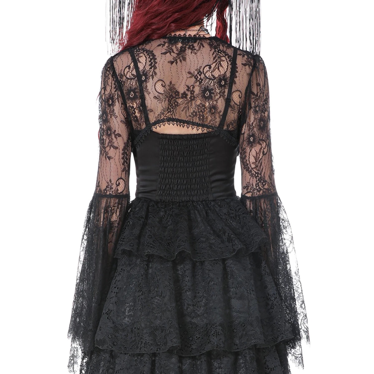 Bolero de Encaje Negro con Mangas Acampanadas - Crazyinlove