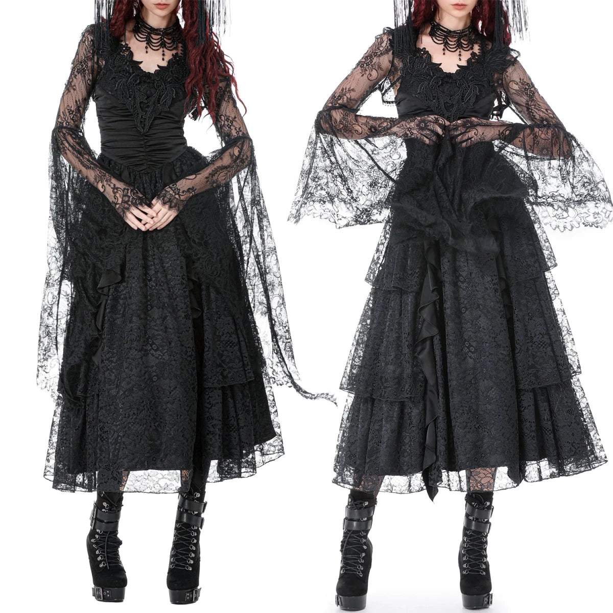 Bolero de Encaje Negro con Mangas Acampanadas - Crazyinlove