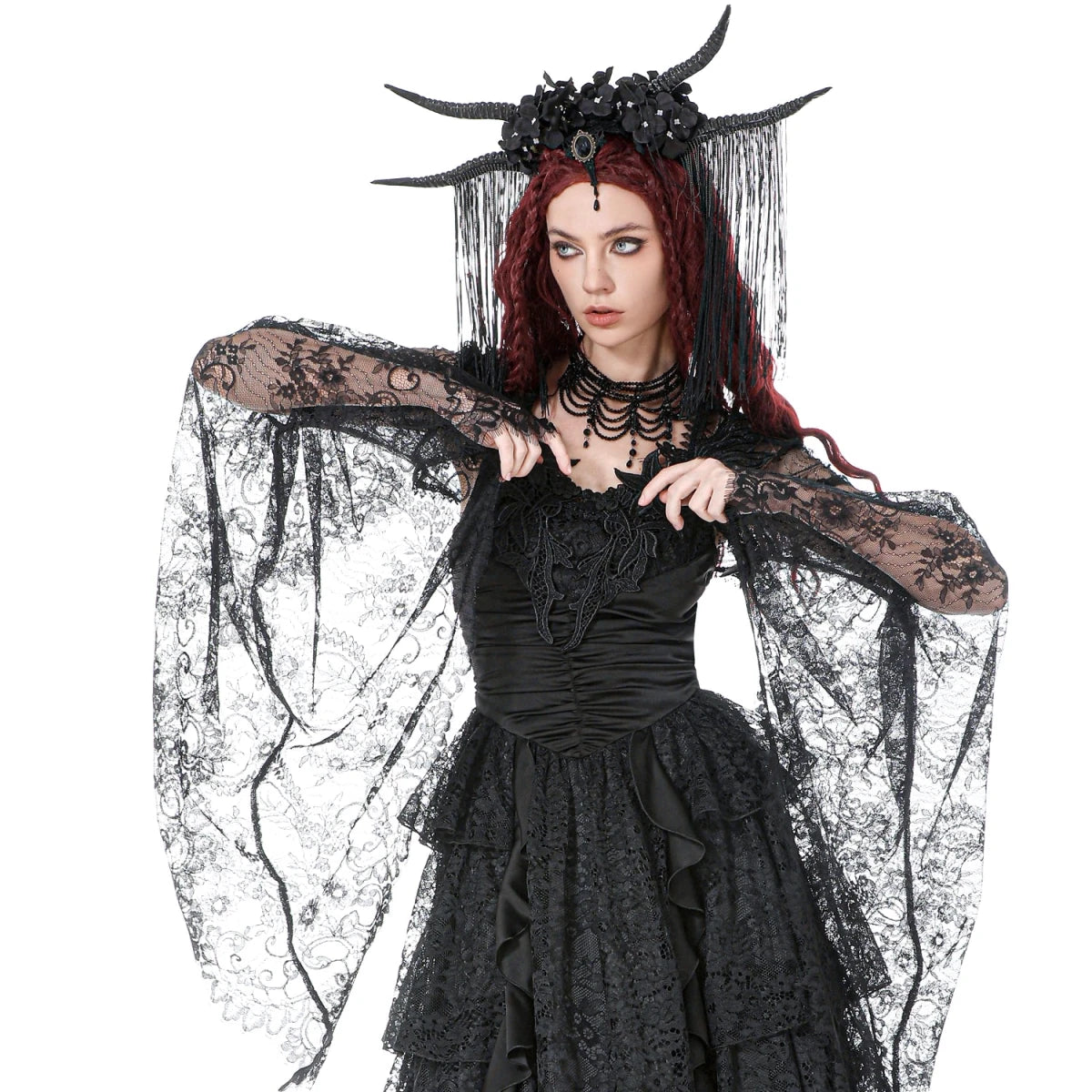 Bolero de Encaje Negro con Mangas Acampanadas - Crazyinlove