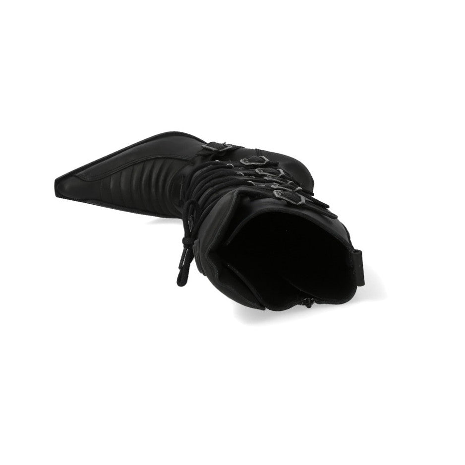 Botas New Rock Negras con Tacón Metálico - Crazyinlove