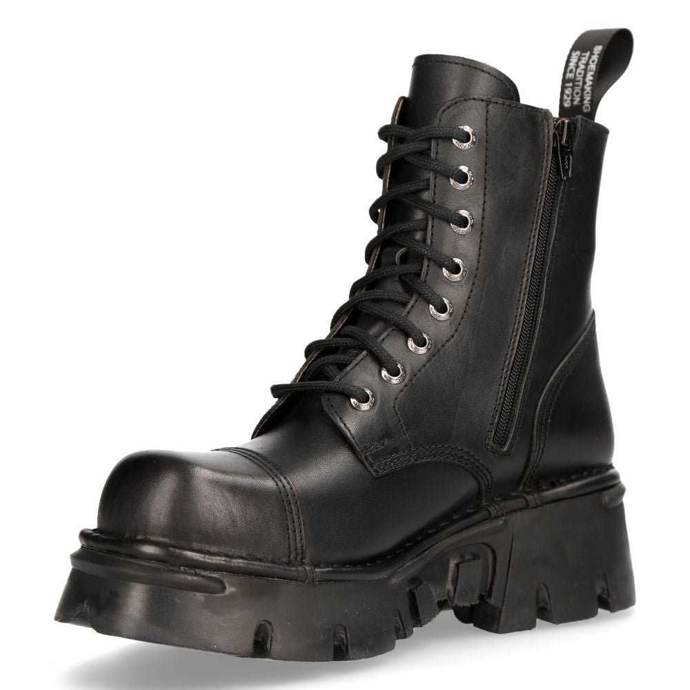 Botines Militares New Rock Góticos de Piel con Plataforma - Crazyinlove