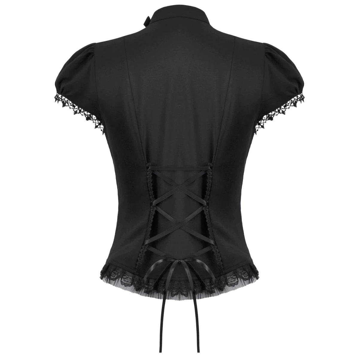 Camisa con Lazada Trasera y Detalle de Rosa - Crazyinlove