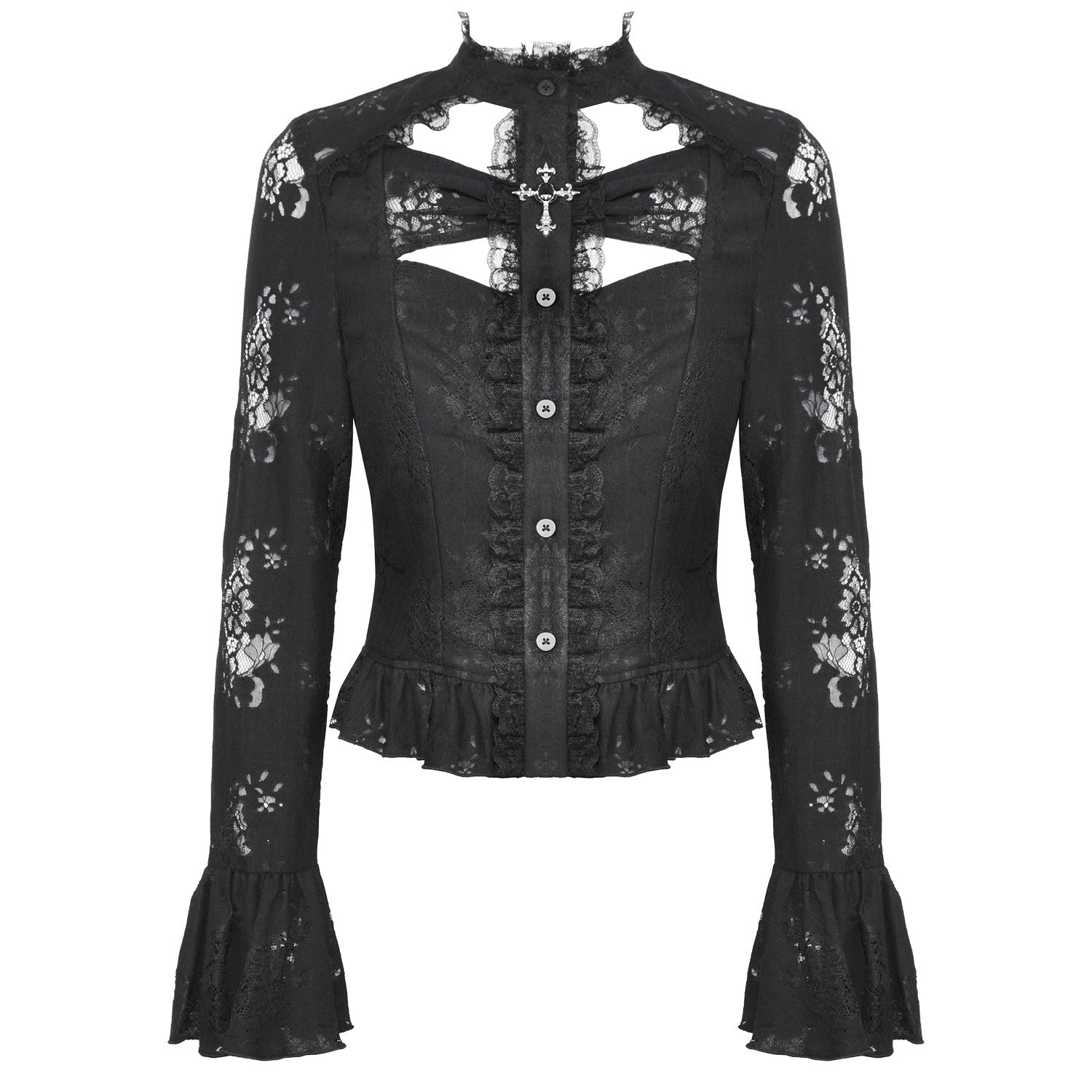 Camisa de Encaje con Cruz - Crazyinlove