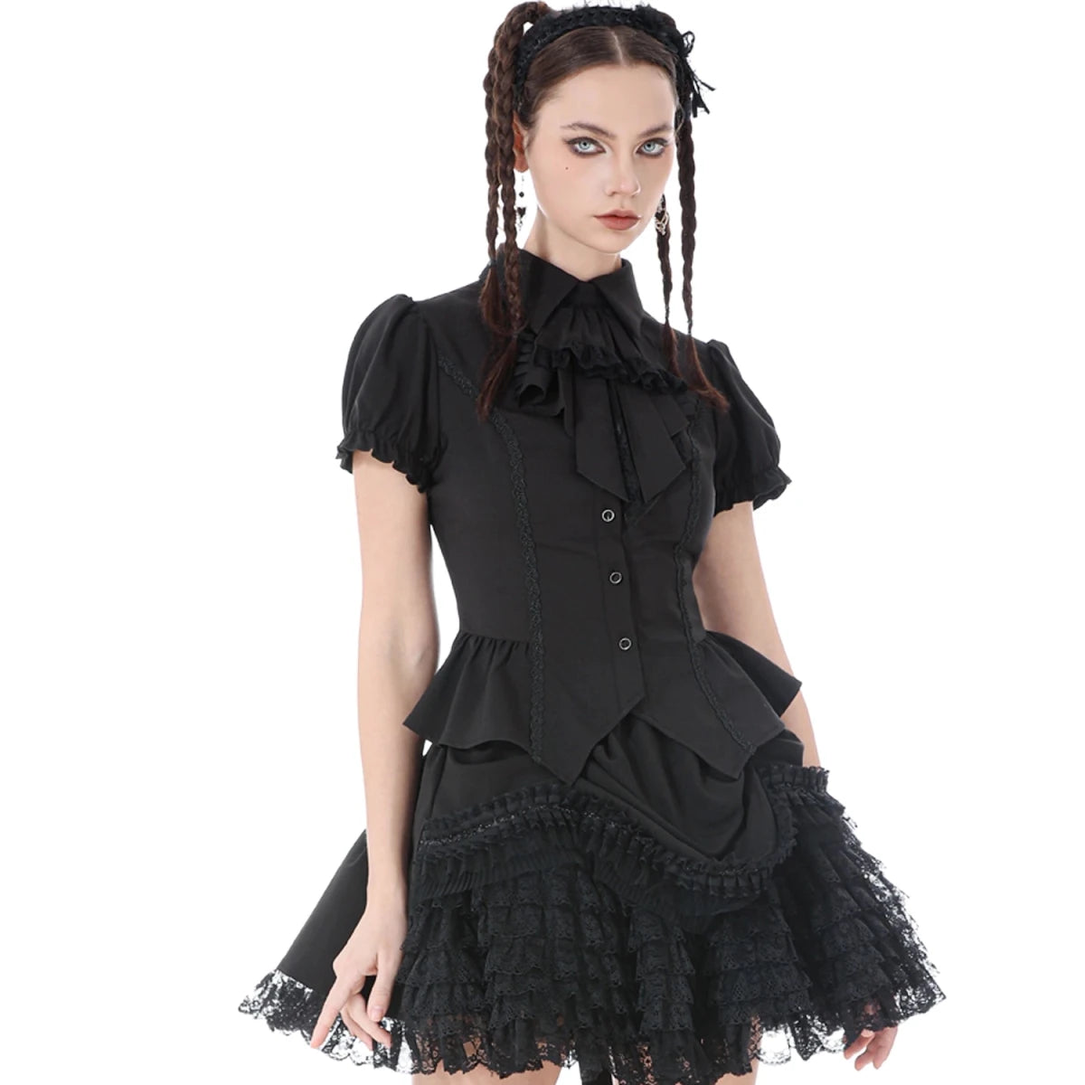 Camisa de Manga Corta con Chorreras - Crazyinlove