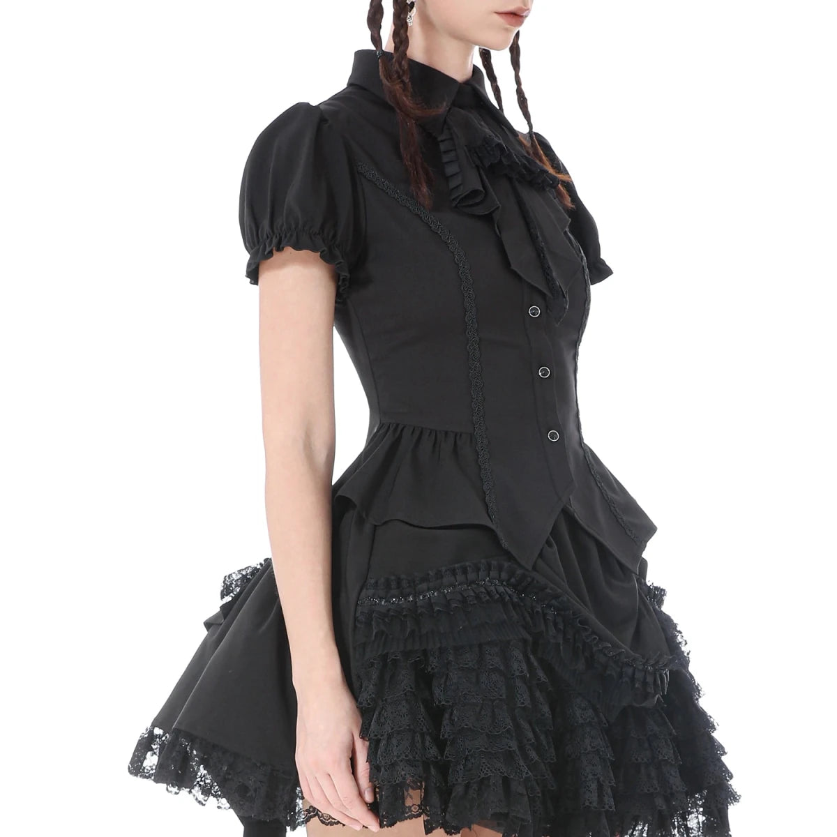 Camisa de Manga Corta con Chorreras - Crazyinlove