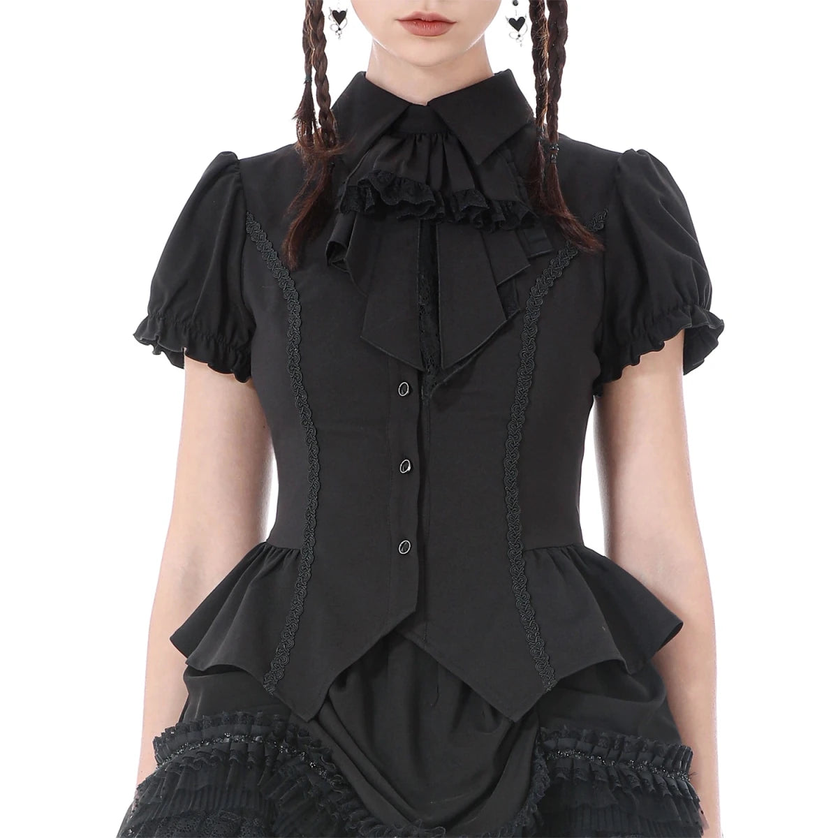 Camisa de Manga Corta con Chorreras - Crazyinlove