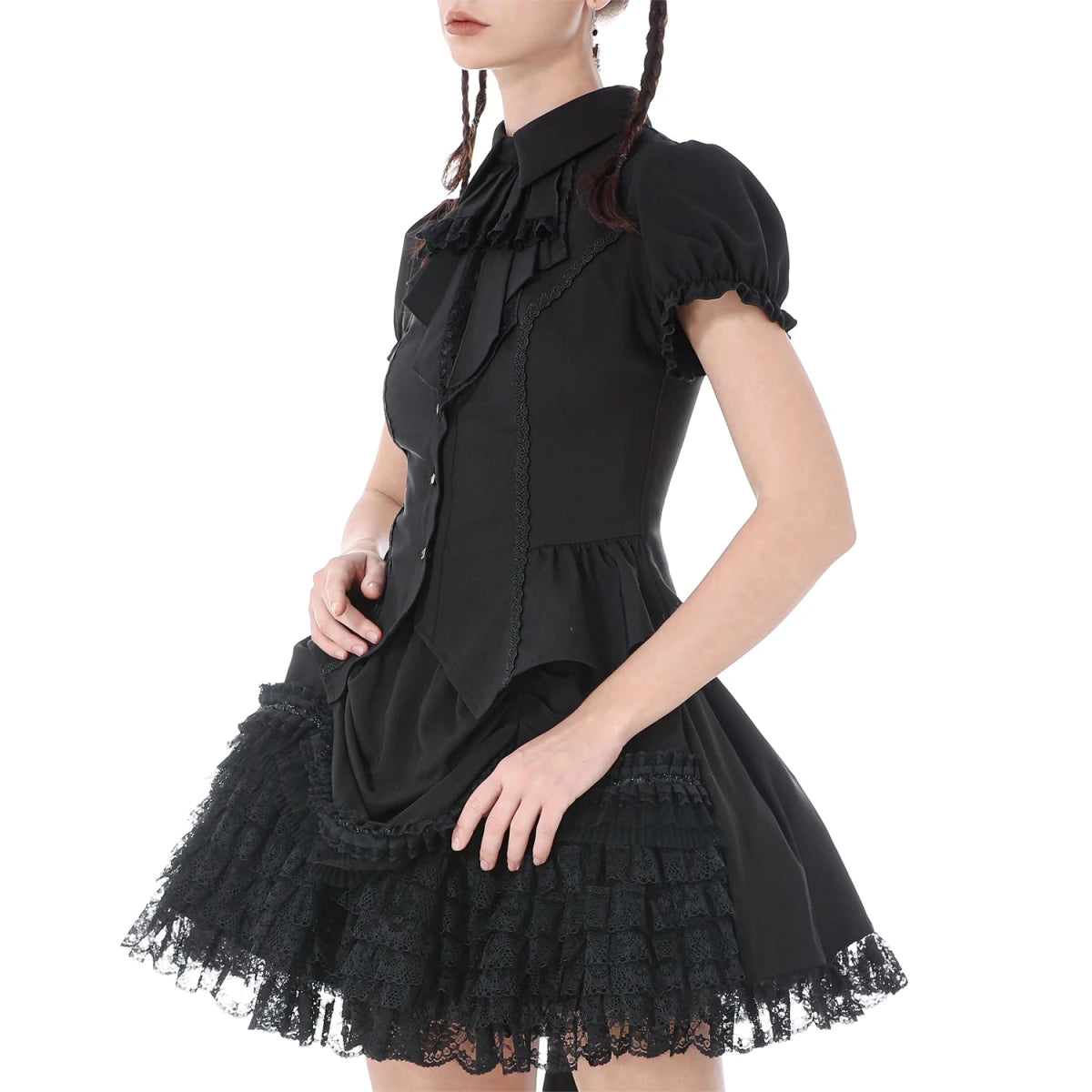 Camisa de Manga Corta con Chorreras - Crazyinlove