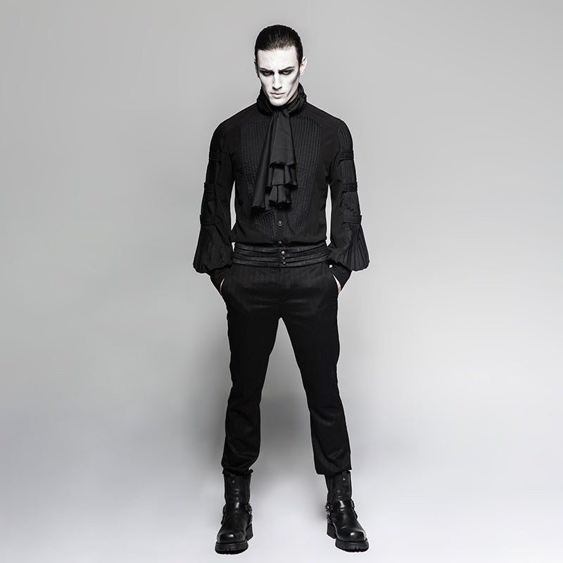 Camisa Gótica Hombre Negra con Chorrera - Crazyinlove