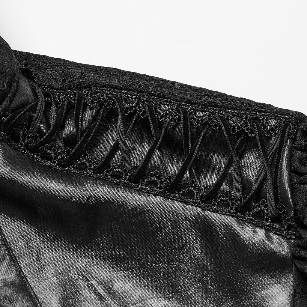 Camisa Gótica Hombre Negra Jacquard - Crazyinlove