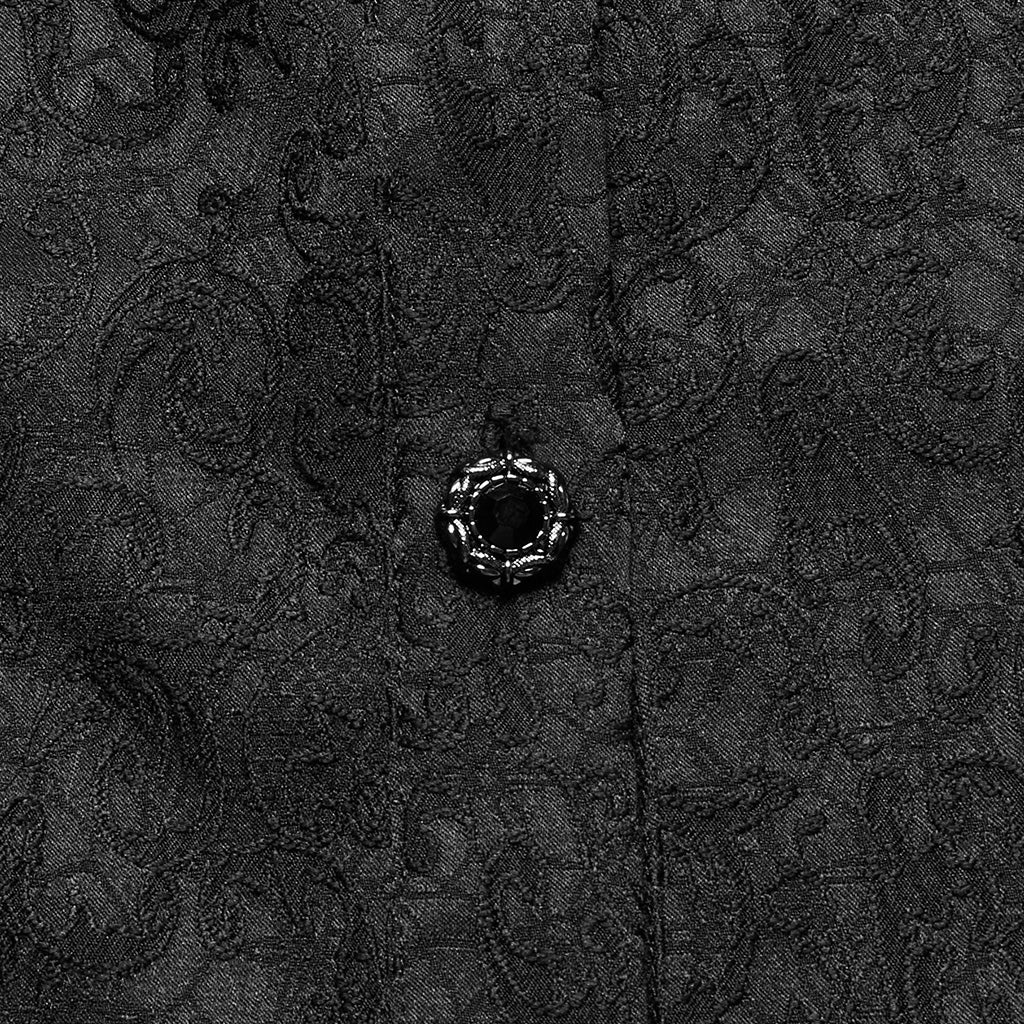 Camisa Gótica Hombre Negra Jacquard - Crazyinlove