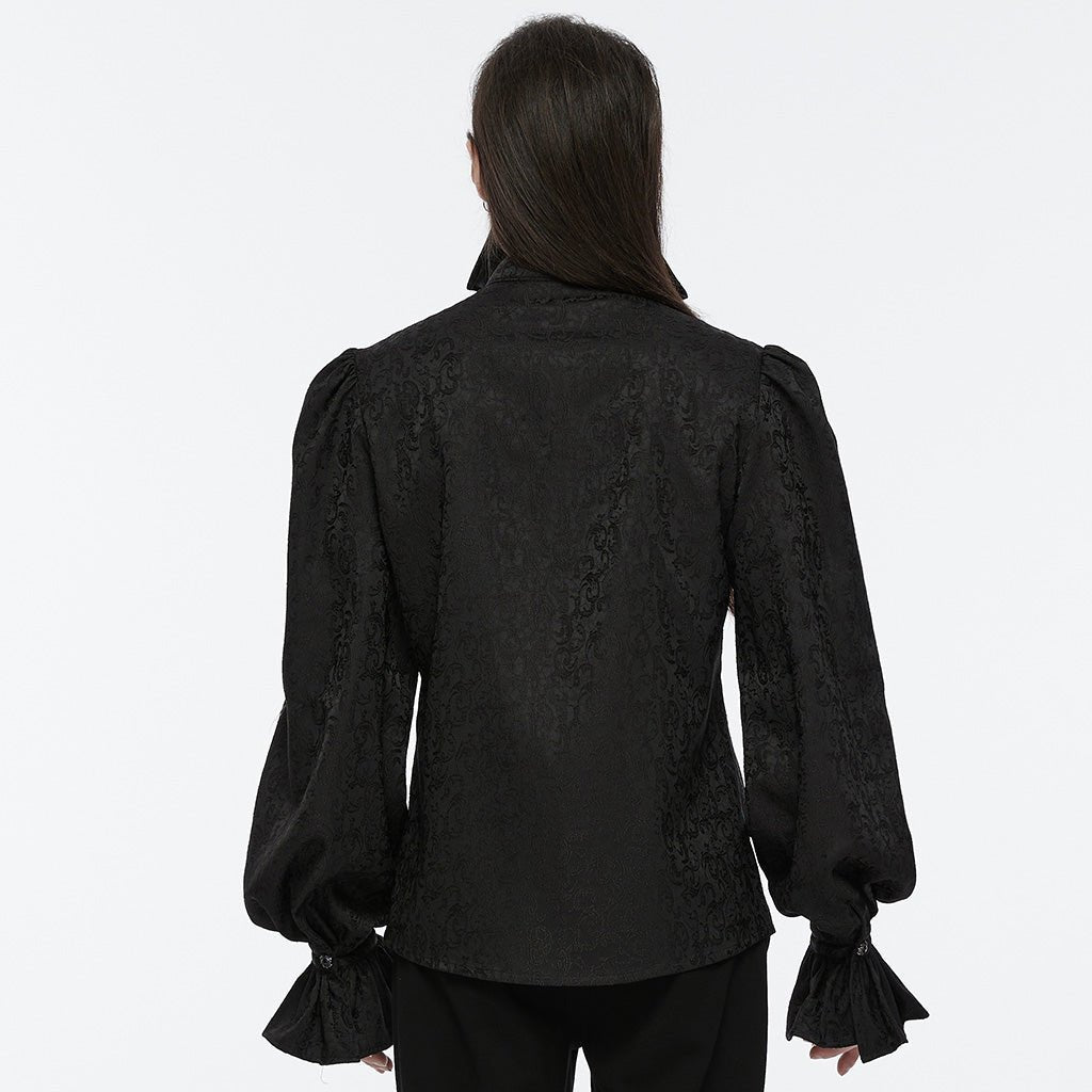 Camisa Gótica Hombre Negra Jacquard - Crazyinlove