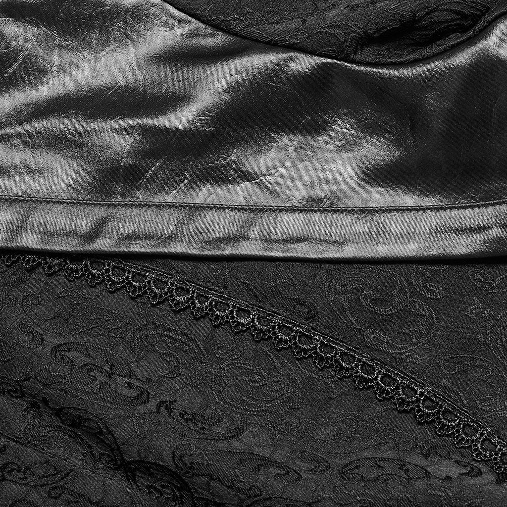 Camisa Gótica Hombre Negra Jacquard - Crazyinlove