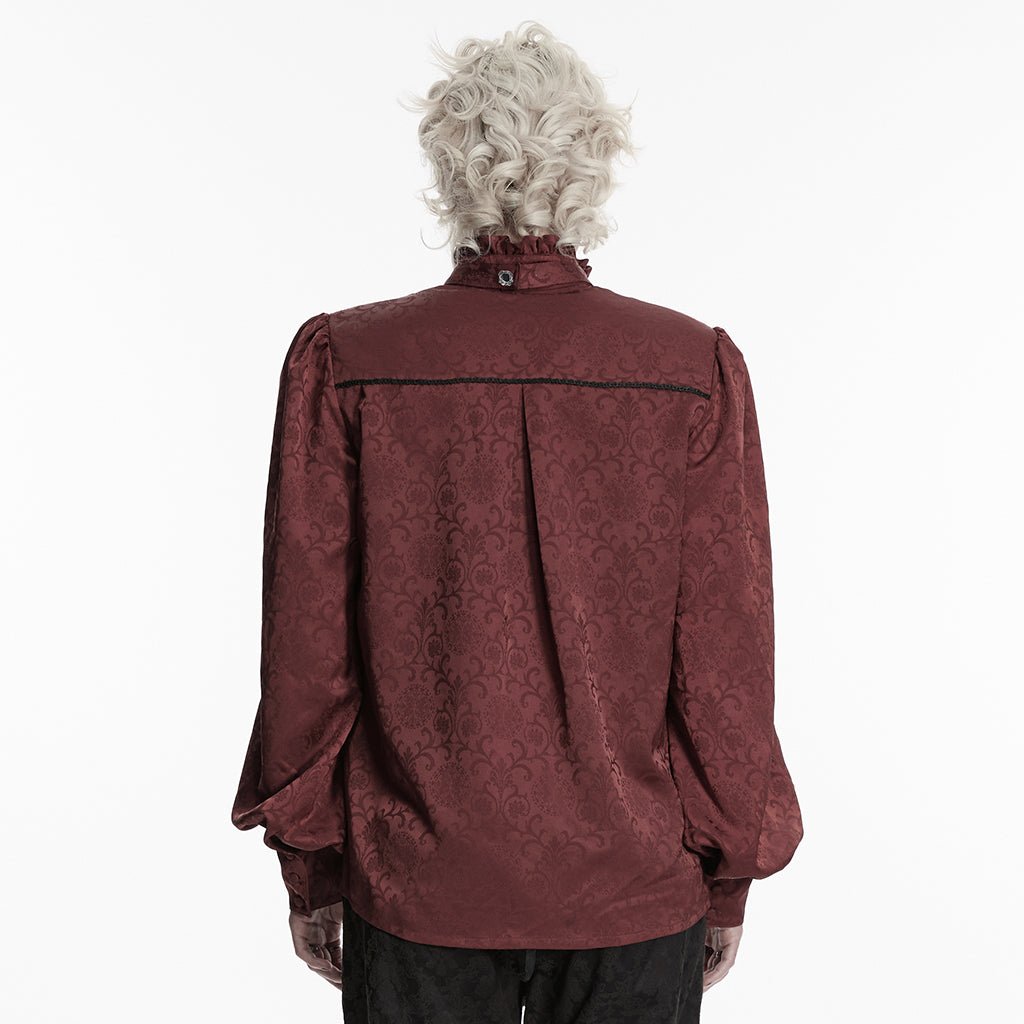 Camisa Gótica Hombre Roja con Chorrera - Crazyinlove