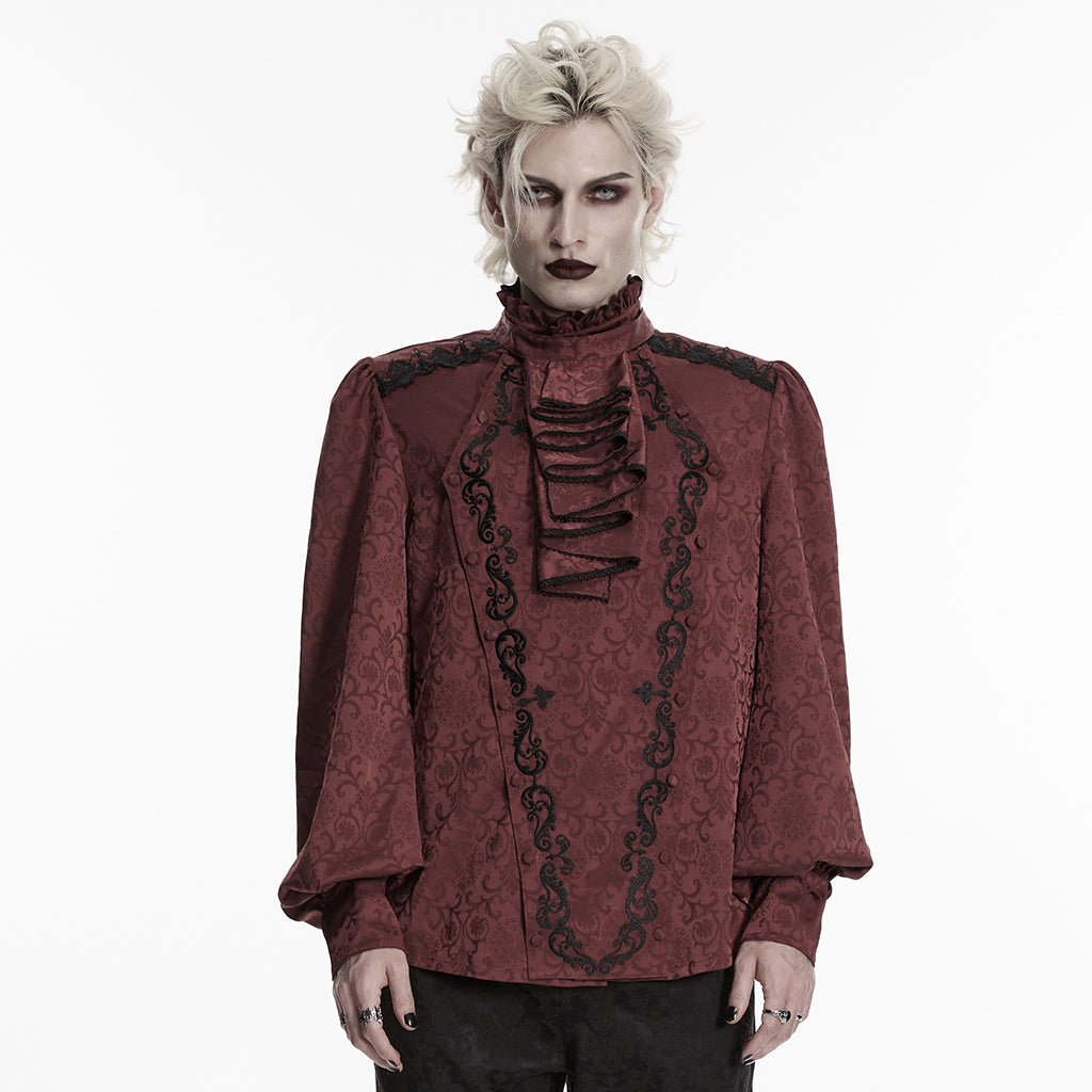 Camisa Gótica Hombre Roja con Chorrera - Crazyinlove