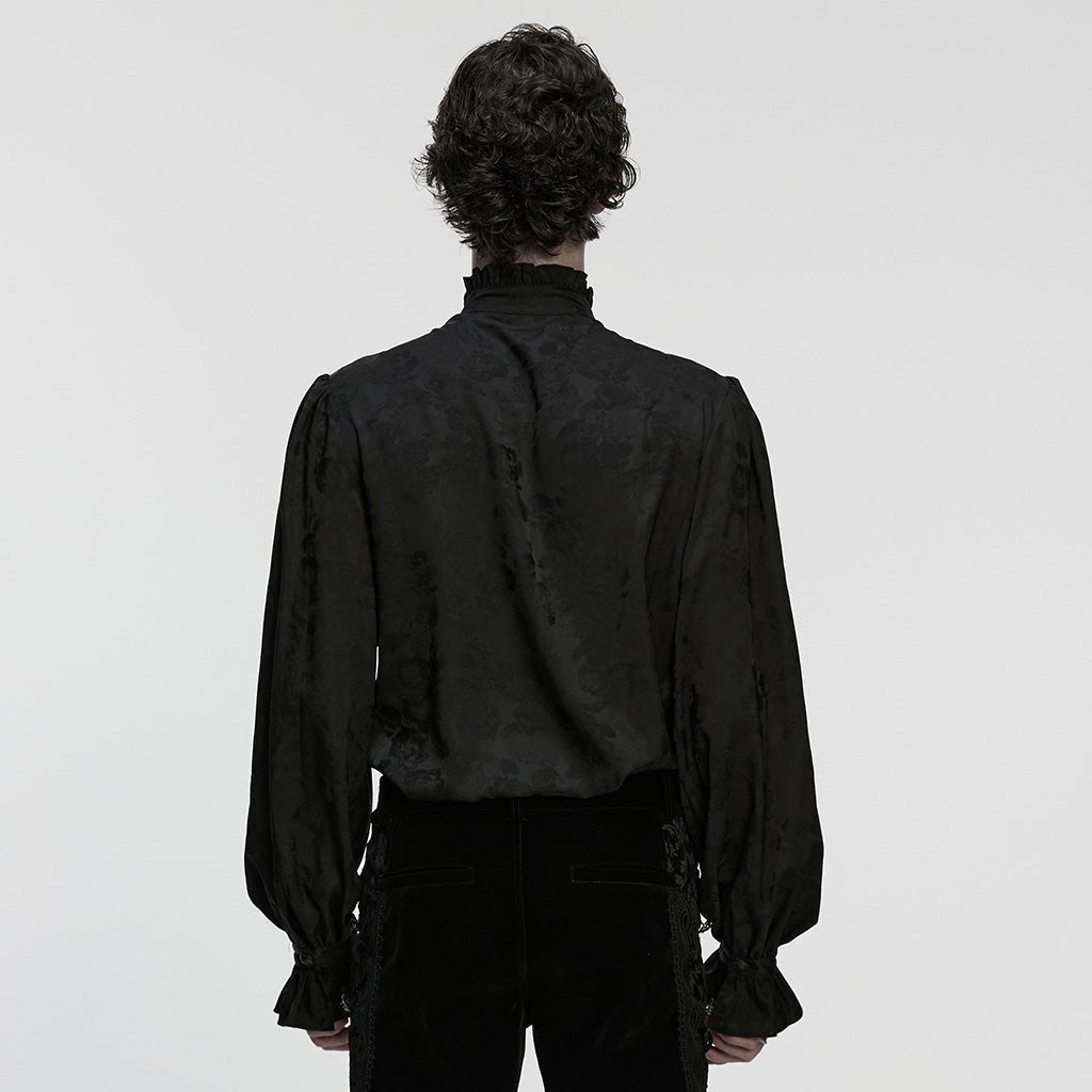 Camisa Gótica Jacquard y Cuello Alto - Crazyinlove
