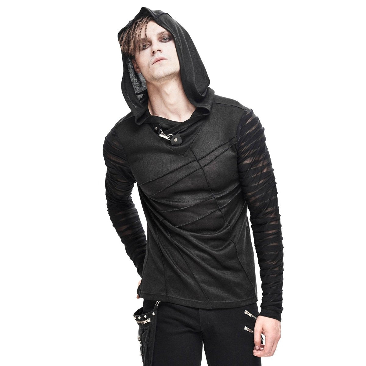 Camiseta Asimétrica con Capucha para Hombre - Crazyinlove