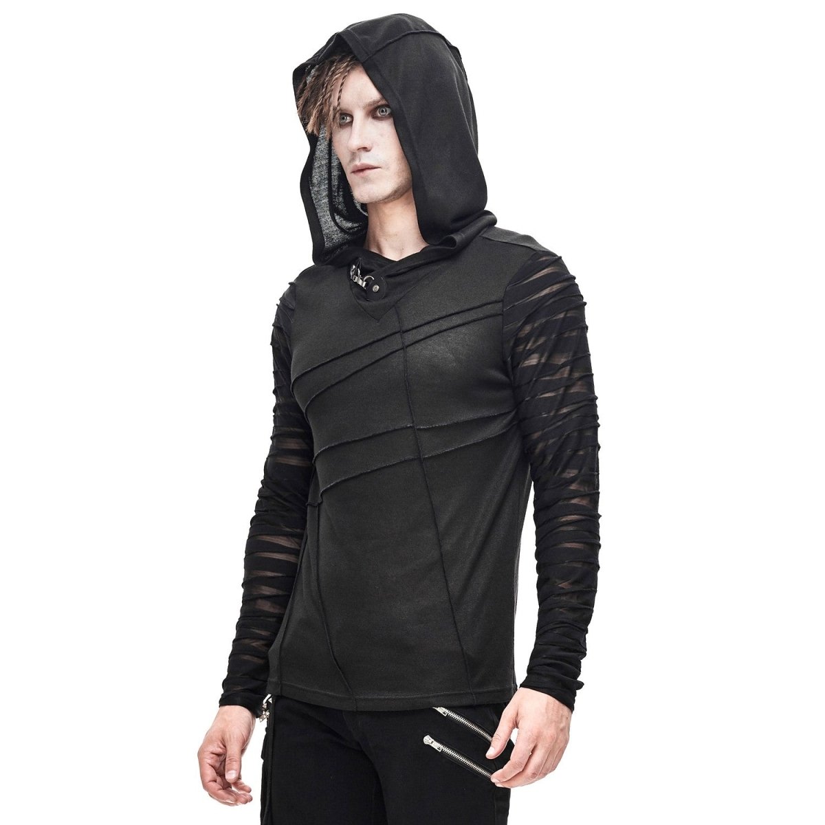 Camiseta Asimétrica con Capucha para Hombre - Crazyinlove