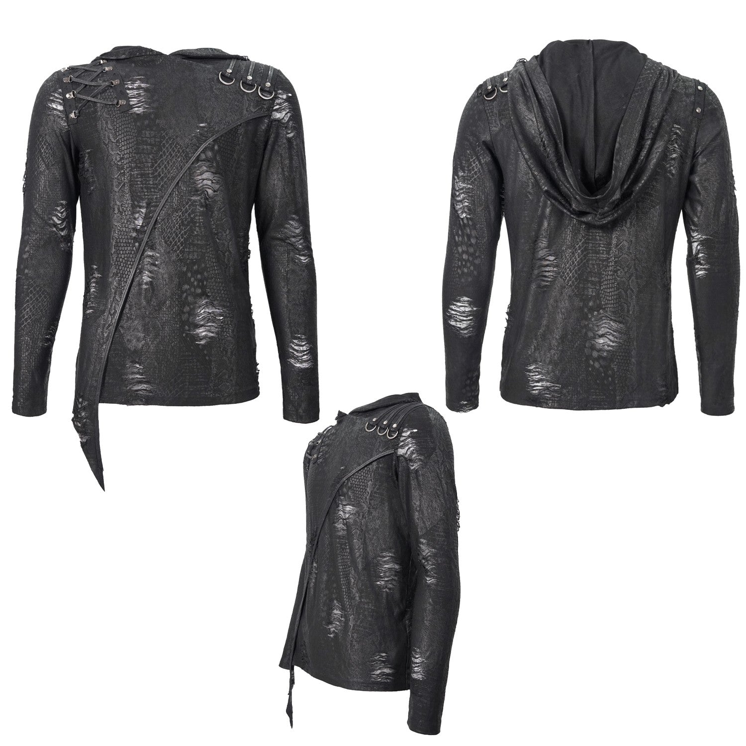 Camiseta Asimétrica con Capucha para Hombre - Crazyinlove