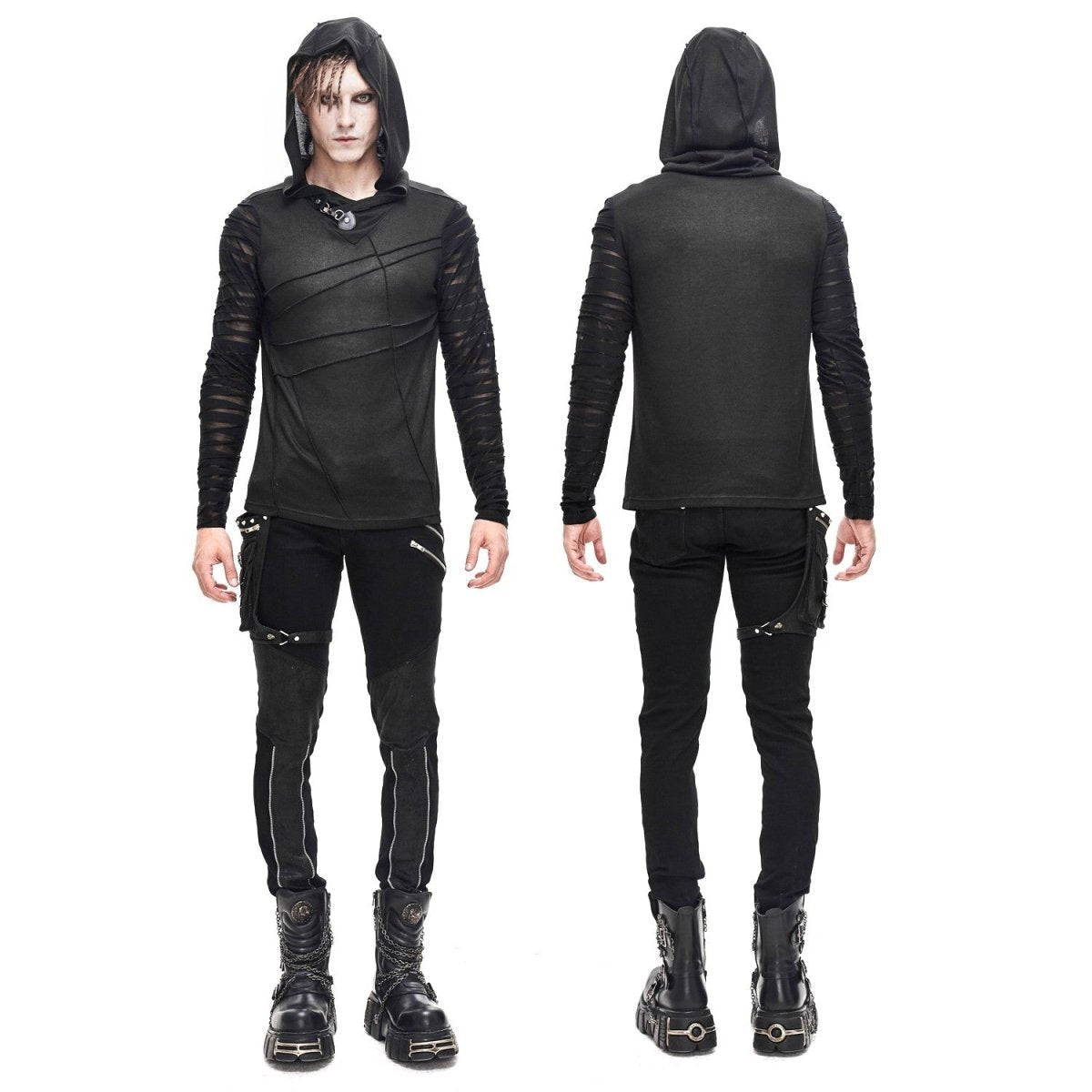 Camiseta Asimétrica con Capucha para Hombre - Crazyinlove