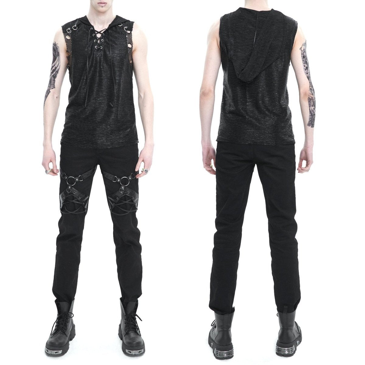 Camiseta con Rejilla y Capucha para Hombre - Crazyinlove