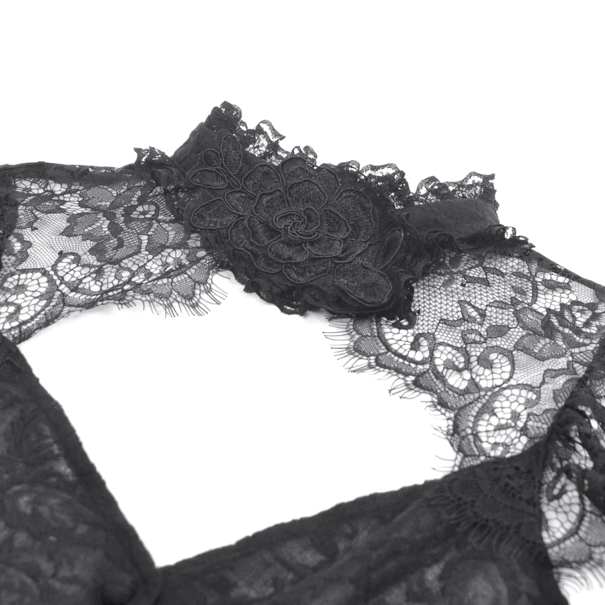 Camiseta de Encaje con Gargantilla y Botonadura - Crazyinlove