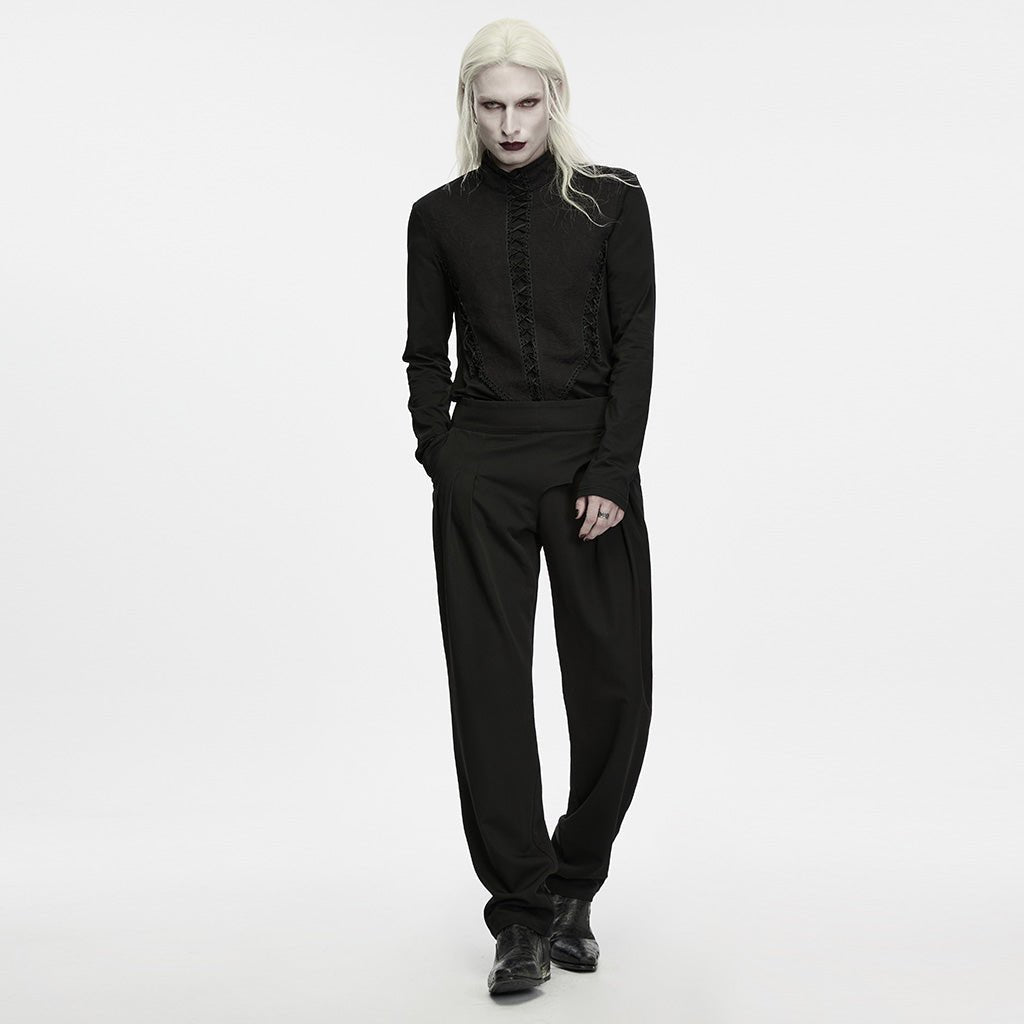 Look completo con la camiseta victoriana, pantalón de pinzas y botines no incluidos