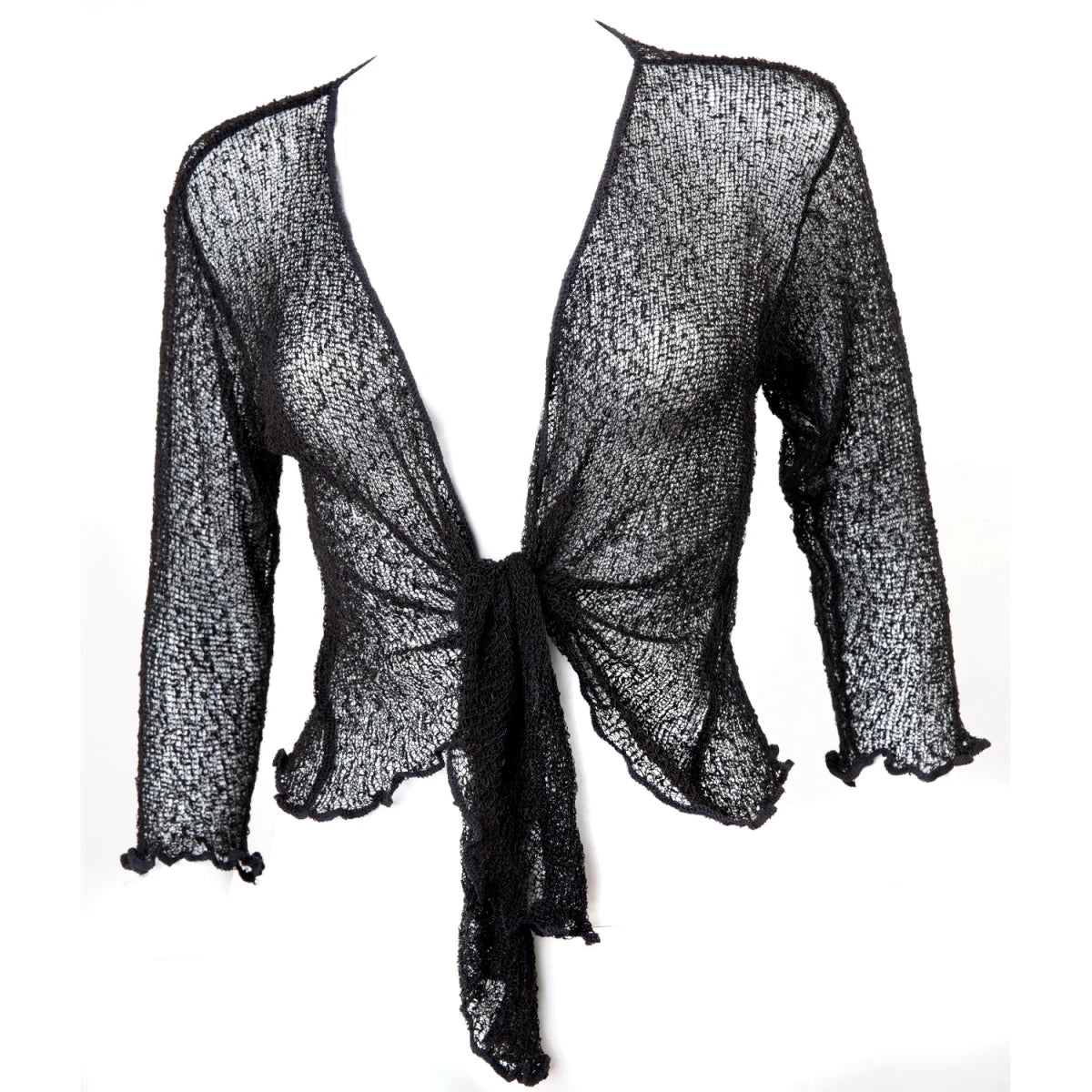 Cárdigan Gótico Abierto de Punto Calado con Lazada - Crazyinlove