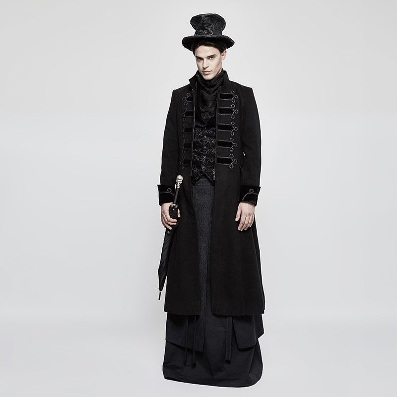 Chaleco Gótico Hombre Negro de Jacquard y Terciopelo - Crazyinlove