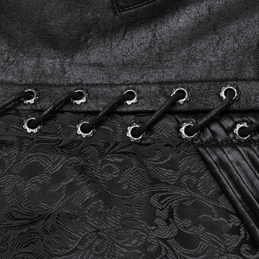 Chaleco Gótico Jacquard con Cuello Alto - Crazyinlove