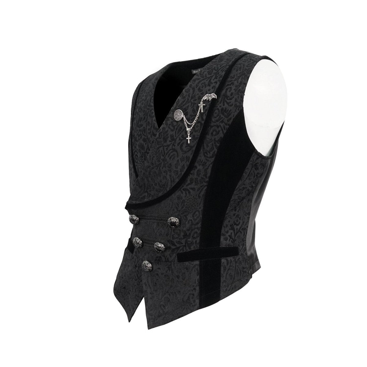 Chaleco Negro con Brocado para Hombre - Crazyinlove