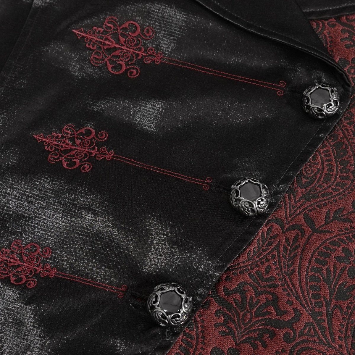 Chaleco Rojo y Negro Asimétrico para Hombre - Crazyinlove