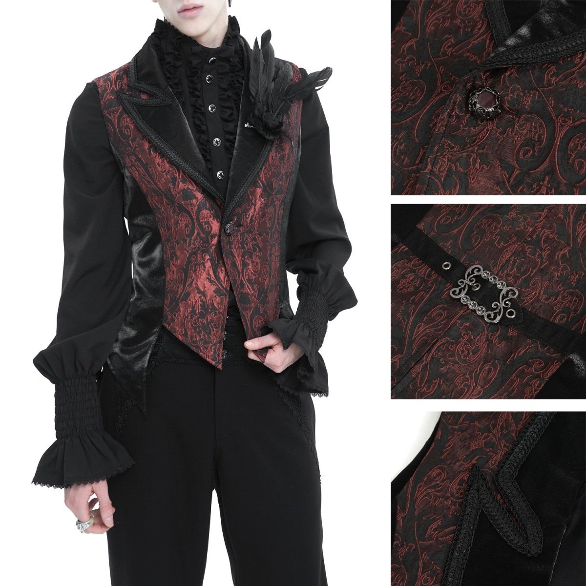 Chaleco Rojo y Negro Elegante para Hombre - Crazyinlove