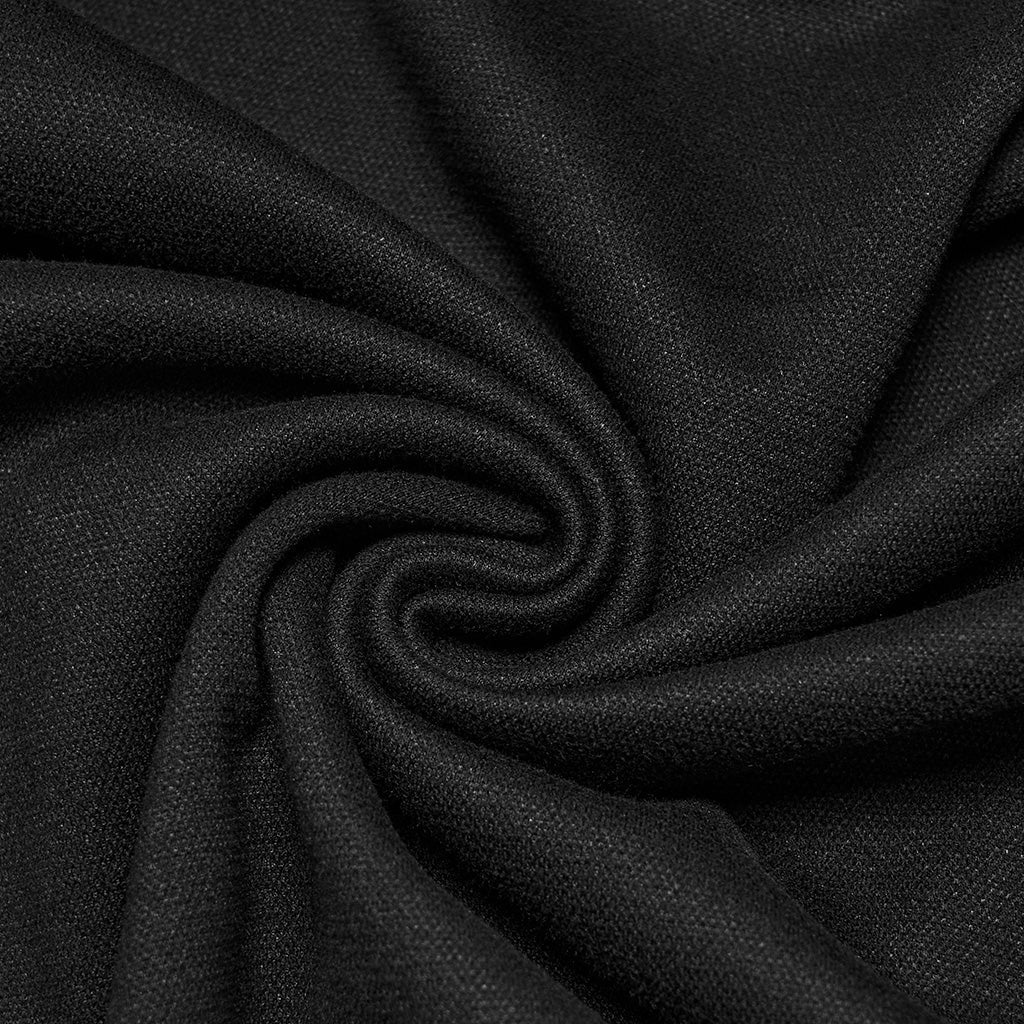 Detalle del tejido de sudadera negro de la chaqueta